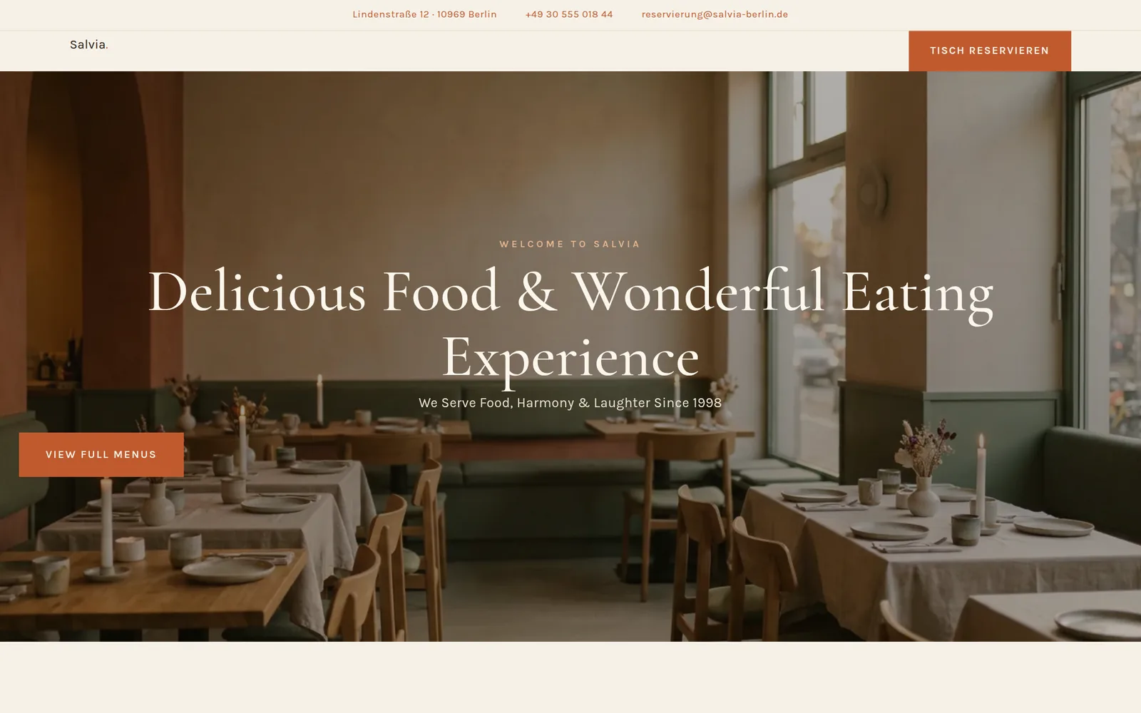 Salvia — Warm Restaurant Theme